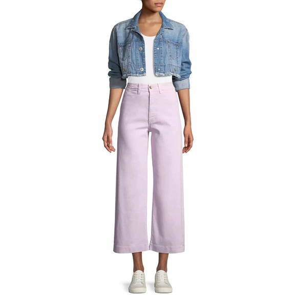 LIKE NEW M.i.h Jeans Caron High-Rise Cropped Wide Leg Pants in Lupin - Picture 7 of 15